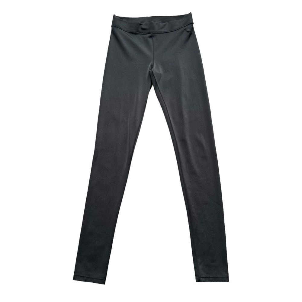 🔃Victoria's Secret PINK Shiny Black Mid Rise Stretch Yoga Leggings